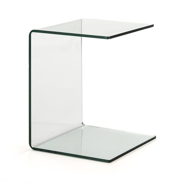 Mesa auxiliar de diseño moderno cristal transparente