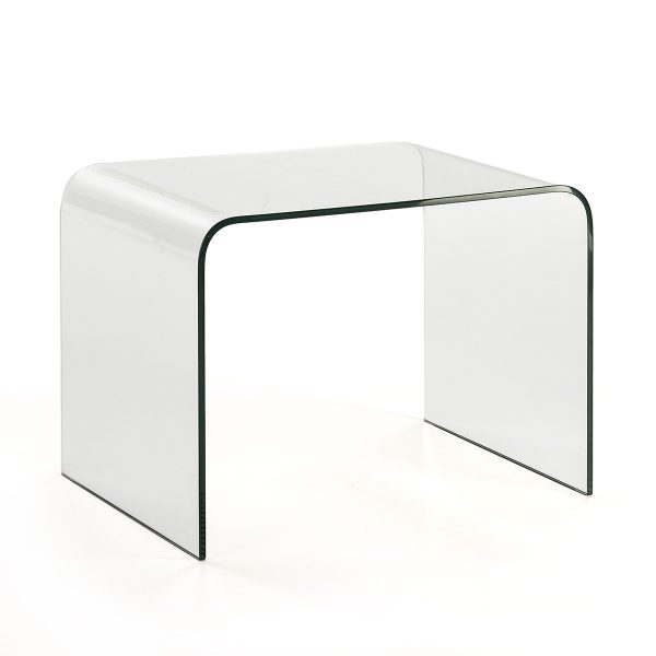 Mesa auxiliar de diseño moderno cristal transparente