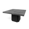 Mesa de comedor de diseño cuadrada acabado negro y cemento 2