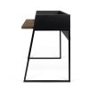 Mesa de estudio escritorio diseño moderno acabado negro y nogal 6