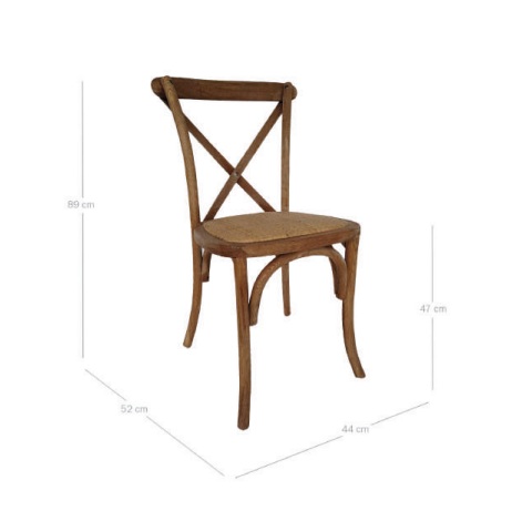 Silla clásica y vintage Brig estilo Thonet crucetas en madera de roble