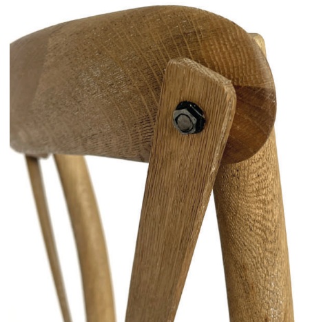 Silla clásica y vintage Brig estilo Thonet crucetas en madera de roble