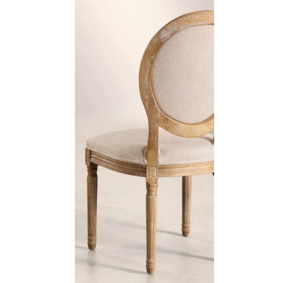 Silla de diseño clásico Martina roble y lino