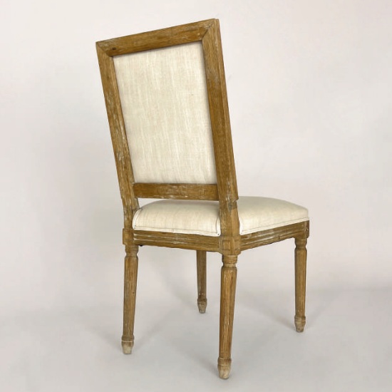 Sillón con reposabrazos de diseño clásico Victoria roble y lino