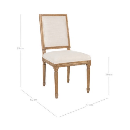 Sillón con reposabrazos de diseño clásico Victoria roble y lino