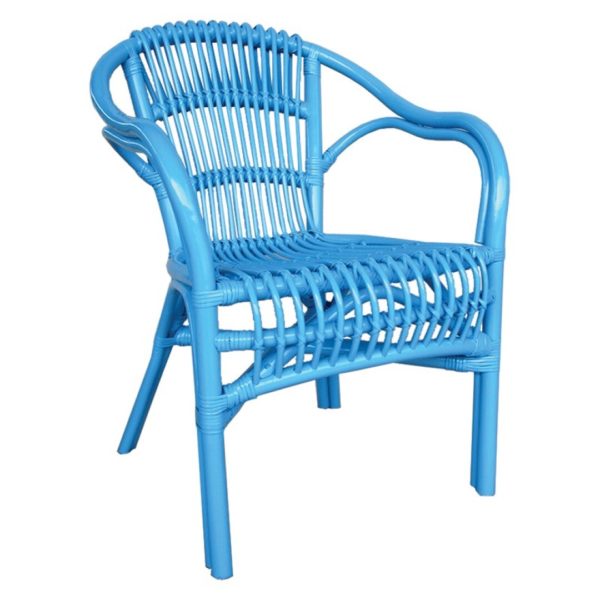 905080 SILLON apilable PEÑISCOLA rattán azul