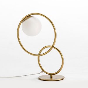 Lámpara de sobremesa de diseño vintage metal dorado