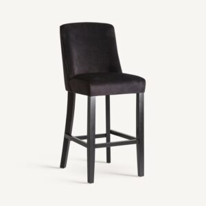 24224 Taburete ASPACH de estilo clásico madera y terciopelo negro