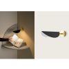 A1243 Lámpara de pared aplique de diseño orientable FICUS 36 negro y oro (2)