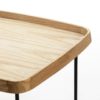 15767/00 Mesa auxiliar de diseño bandeja 50 madera de fresno y metal negro y dorado - Imagen 2