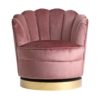 25751 Sillón giratorio estilo Art Decó JUSSEY terciopelo rosa - Imagen 3