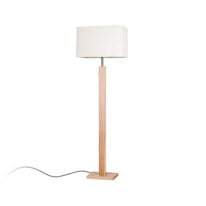 Lámpara de pie ELDA madera natural y pantalla color crudo