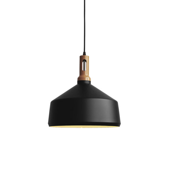 MD4625-BK Lámpara de techo aluminio negro y pintura madera
