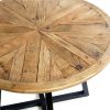 OSLO Mesa de comedor redonda 100 de diseño industrial madera y metal negro