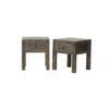 A150 Pareja de mesitas de noche diseño oriental 40 madera oscura desgastes - Imagen 4