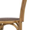 105555 Silla de diseño vintage madera natural y asiento de ratán