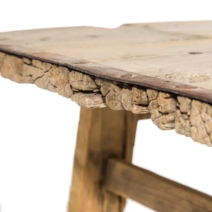 Cala de mesa cuadrada rústica, diseño náutico, tablones largos de madera de  árbol, tornillos oxidados en impresión de estilo rústico, borde elástico