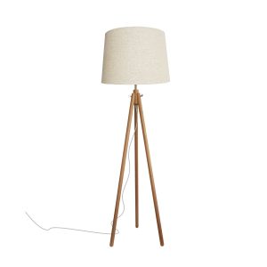 AZALEA Lámpara de pie de diseño nórdico moderno 163 madera y tela beige