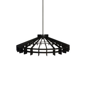 CANDIL-BLACK Lámpara de techo de diseño moderno lamas de madera color negro