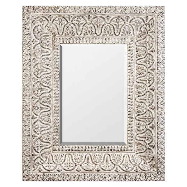 20397 Espejo decorativo MOSA 150 resina color blanco