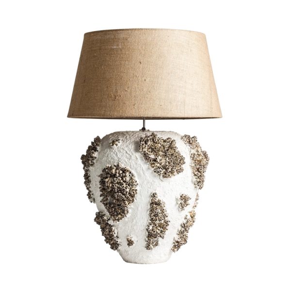25567 Lámpara de sobremesa diseño étnico 96 terracota blanco y marrón