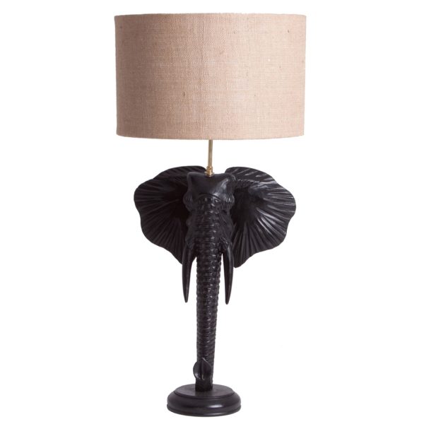 25677 Lámpara de sobremesa estilo étnico ELEFANTE 77 en madera y yute