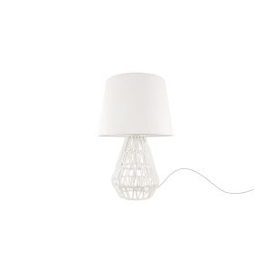 MT3063-WH Lámpara de sobremesa cuerda de tela y pantalla color blanco