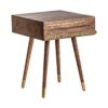 26269 Mesita de noche vintage LIMNE 50 madera natural con detalles hierro color oro - Imagen 5