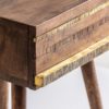 26269 Mesita de noche vintage LIMNE 50 madera natural con detalles hierro color oro - Imagen 2