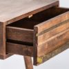 26269 Mesita de noche vintage LIMNE 50 madera natural con detalles hierro color oro - Imagen 3