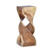 9470105 Figura decorativa pedestal cuadrado TRONCO CURVO 75 madera suar