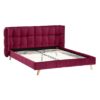 105535 Cama tapizada terciopelo capitoné 235x220 color burdeos - Imagen 2