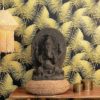 94485 Escultura decoración étnica hindú GANESHA 70 fibra de cemento gris - Imagen 3