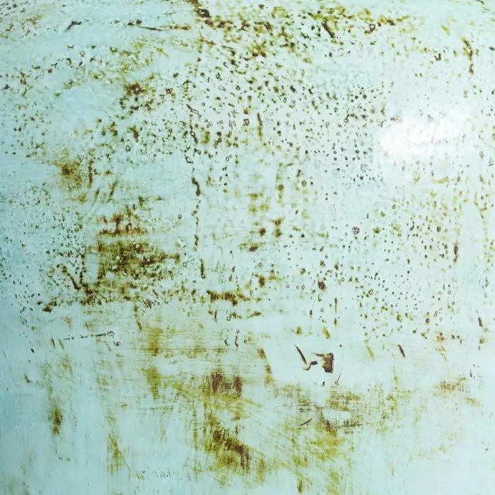34N21607V Juego de 2 jarrones COLECCIÓN CASTRO de cerámica acabado blanco  roto, verde oscuro y mostaza