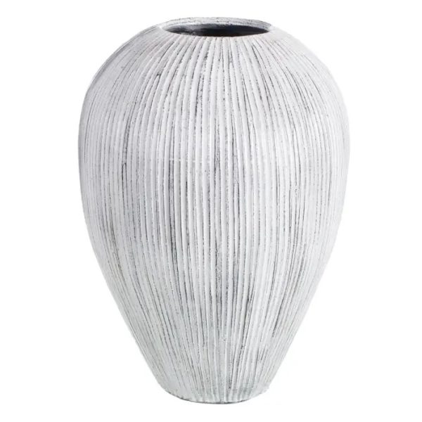 107087 Jarrón fibra de cemento 70x100 blanco
