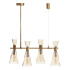 108804 Lámpara de techo de diseño vintage 63 metal oro y tulipas cristal - Imagen 5