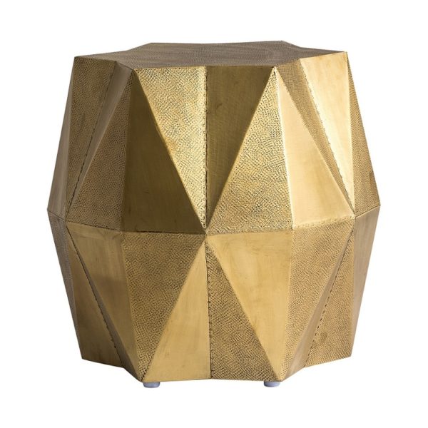 25334 Mesa auxiliar RECKE de diseño Art Decó forma geométrica latón oro viejo