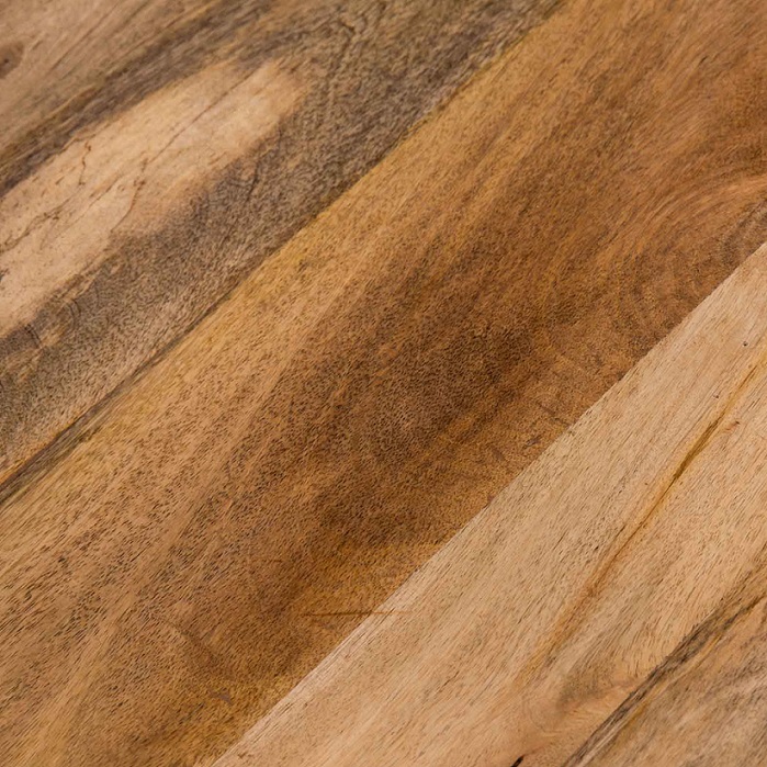 47013743 Mesa de centro redonda de diseño industrial 91 metal negro y madera natural - Imagen 3