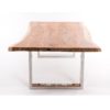 47013508 Mesa de centro de diseño rústico moderno135 acero y madera cantos irregulares - Imagen 2