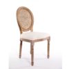 47012386 Silla de diseño clásico madera pátina blanca, asiento beige y respaldo ratán - Imagen 2