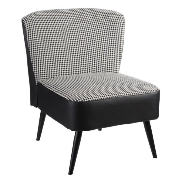 105460 Sillón de diseño nórdico vintage patas metal y tapizado pata de gallo