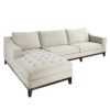 101260 Sofá chaise longue de diseño nórdico 310 con asiento tapizado en capitoné beige - Imagen 4