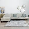 101260 Sofá chaise longue de diseño nórdico 310 con asiento tapizado en capitoné beige - Imagen 3
