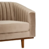 105412 Sofá de diseño Art Decó 210 terciopelo beige y madera oscura - Imagen 5