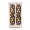 47013577 Vitrina de diseño colonial vintage 120 madera blanco decapé y cristal - Imagen 3
