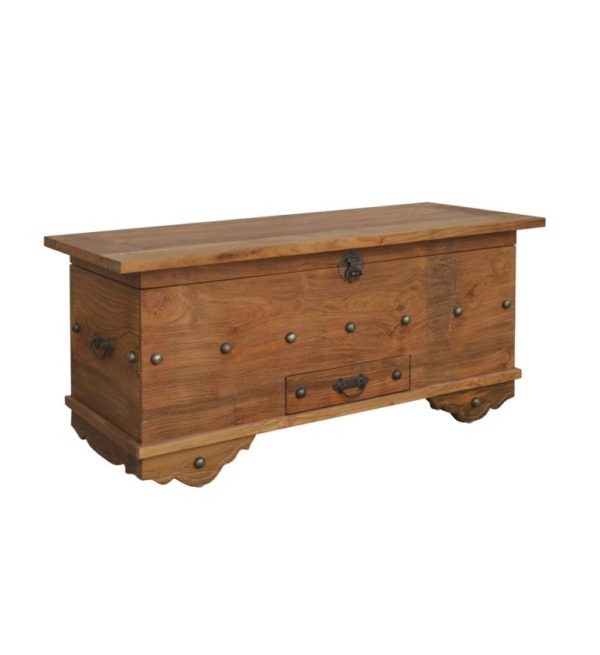 719501 Baúl de madera 100 colonial hecho a mano