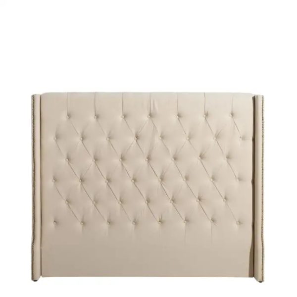 101407 Cabecero de cama tapizado capitoné 172x140 color crema
