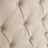 101407 Cabecero de cama tapizado capitoné 172x140 color crema - Imagen 5