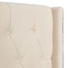 101407 Cabecero de cama tapizado capitoné 172x140 color crema - Imagen 6