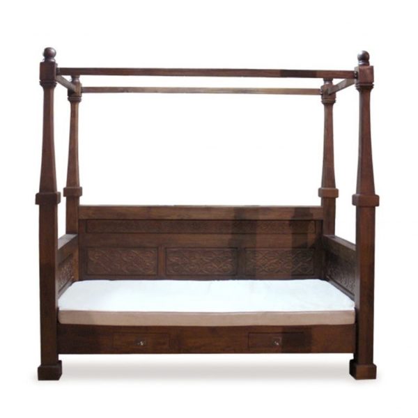993001 Cama con dosel de estilo vintage 219 madera